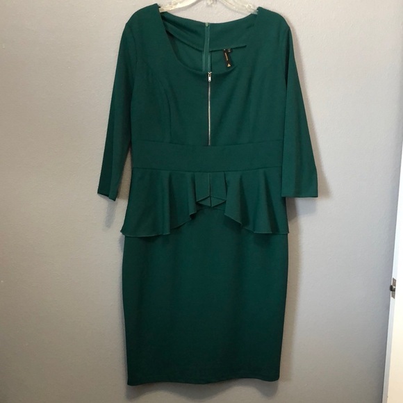 Miusol dress Women's XXL Retro Square Neck Ruffle Style Slim Business Pencil EUC - Picture 14 of 16